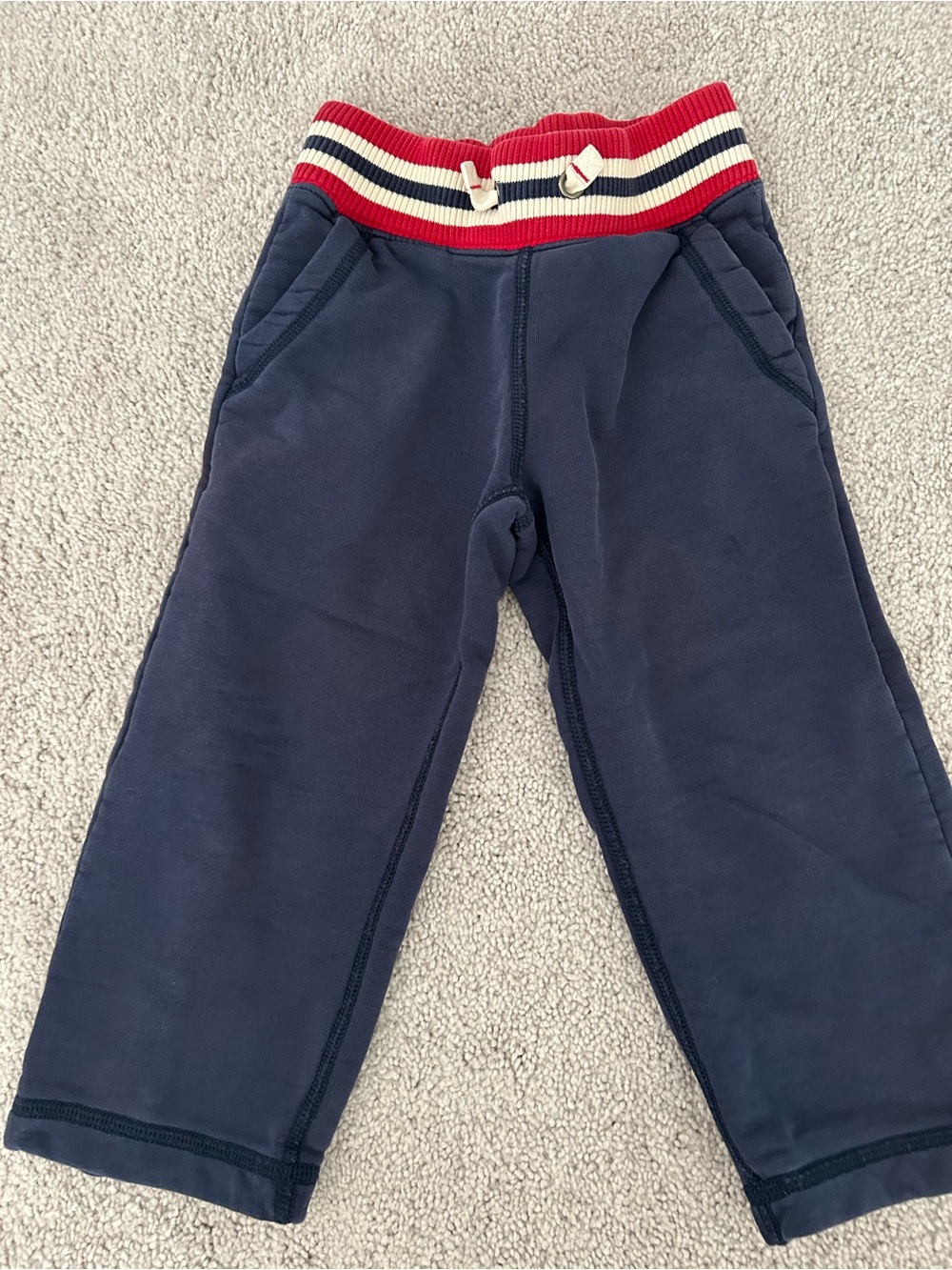 Hanna Andersson navy & Cream Nautical Tee with Navy Joggers Set - Picture 2 of 6